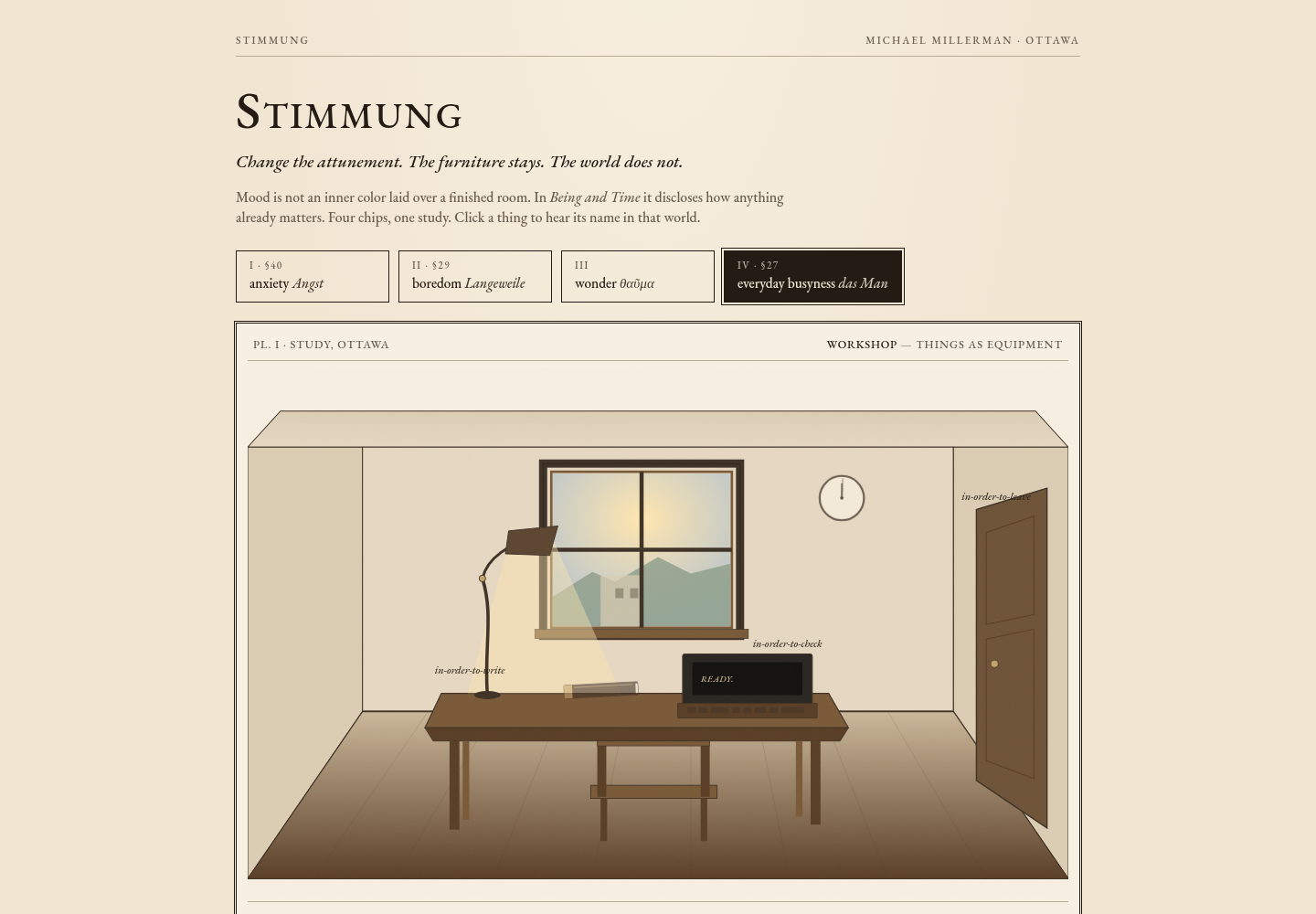 Preview of the Stimmung instrument: an Ottawa study under everyday attunement